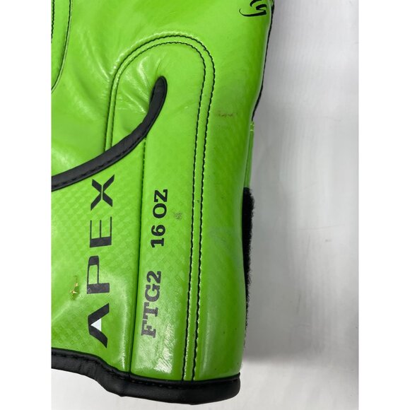Ringside Apex IMF Tech Boxing Gloves 16 Oz Green & Black Synthetic Leather - Picture 5 of 11